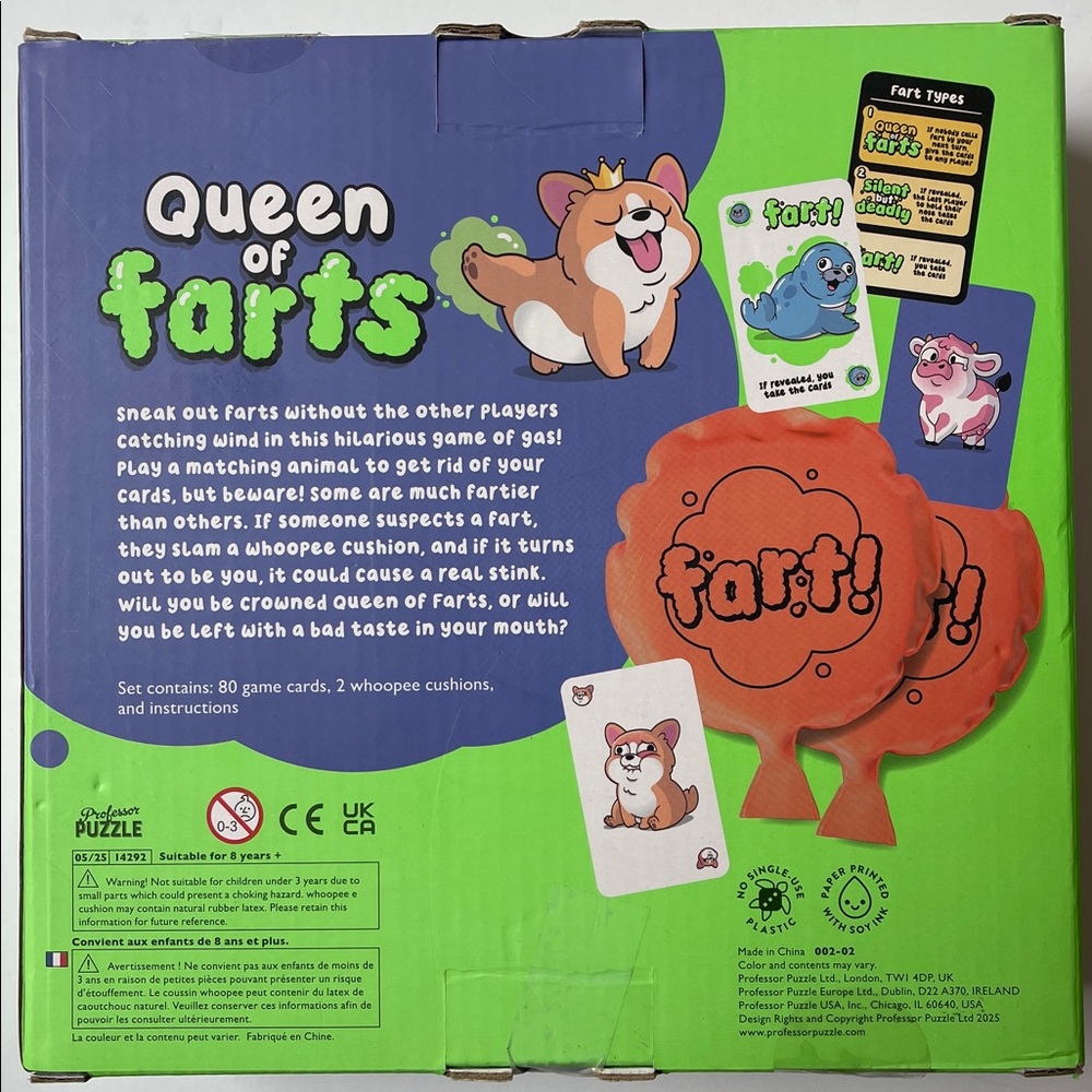 Professor Puzzle Queen of Farts Kids Card Game NEW‎ - Picture 2 of 4